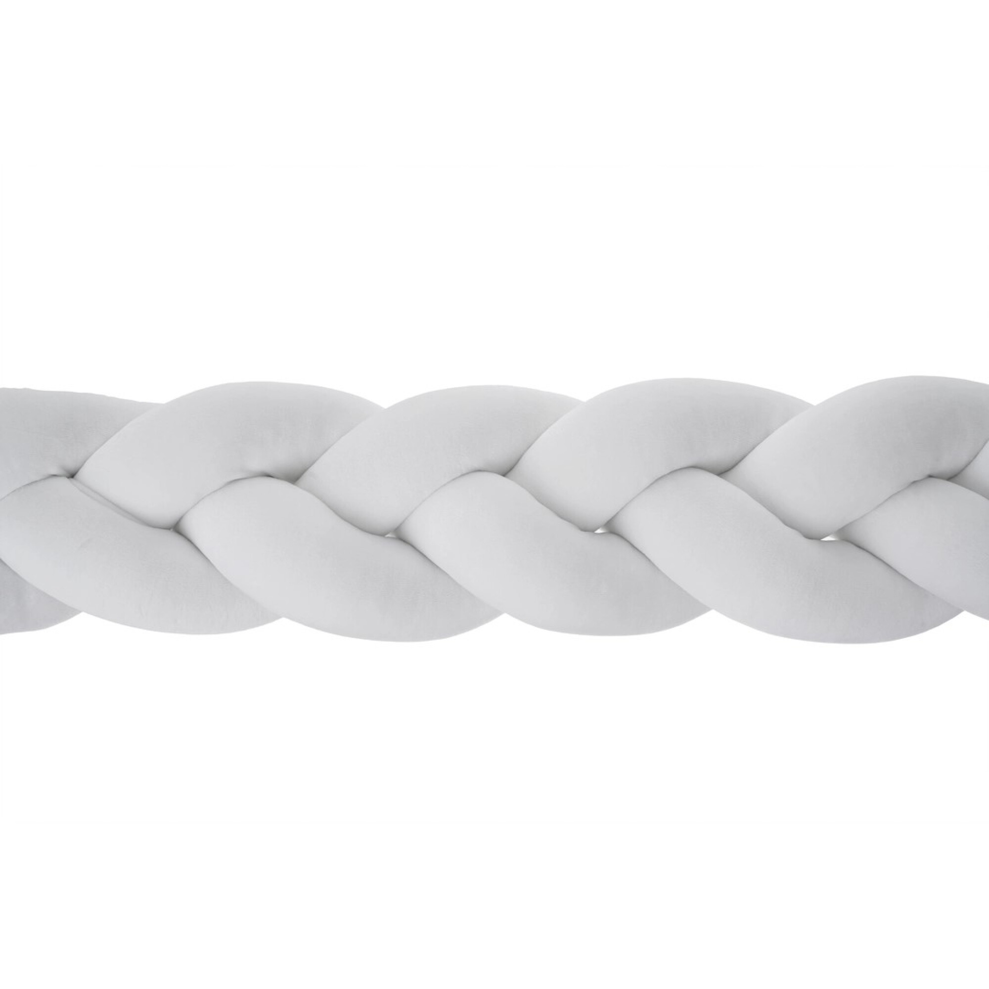 Protectie impletita pentru patut, catifea premium alba, 240 cm