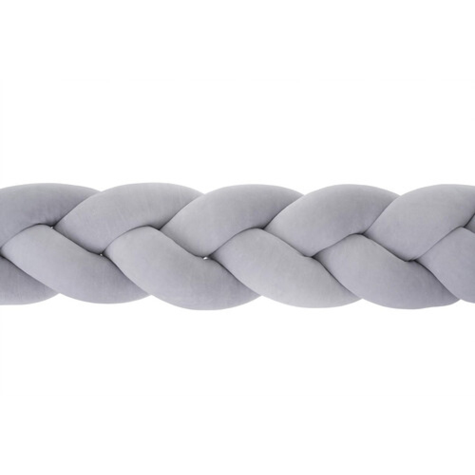 Protectie impletita pentru patut, catifea premium gri, 240 cm