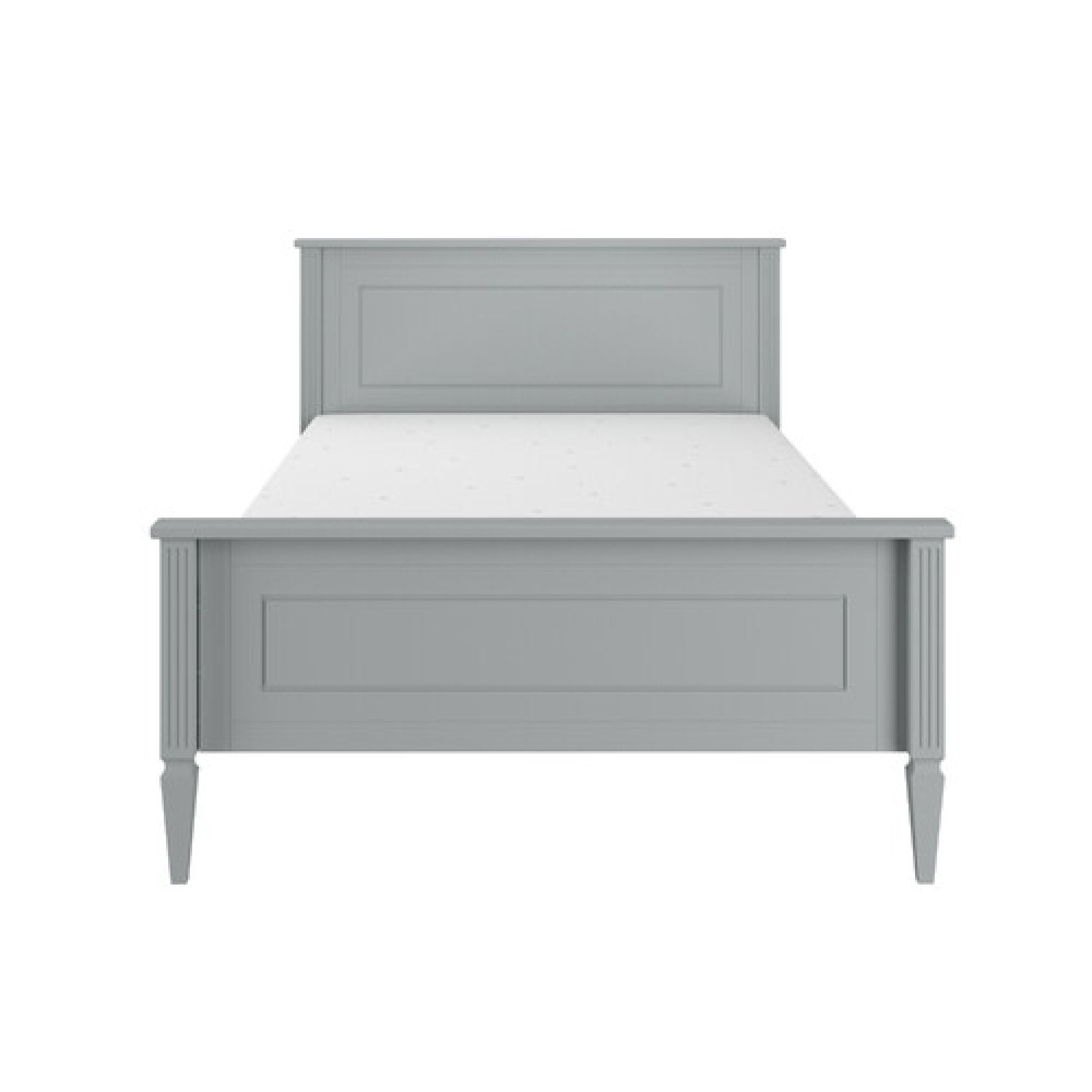 Pat tineret Gri, 120x200 cm, MDF, stil clasic-romantic, colectia INES