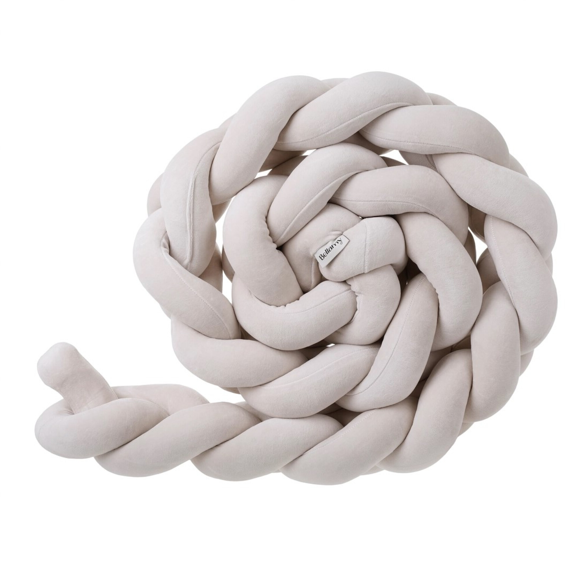 Protectie impletita pentru patut, catifea premium latte, 240 cm