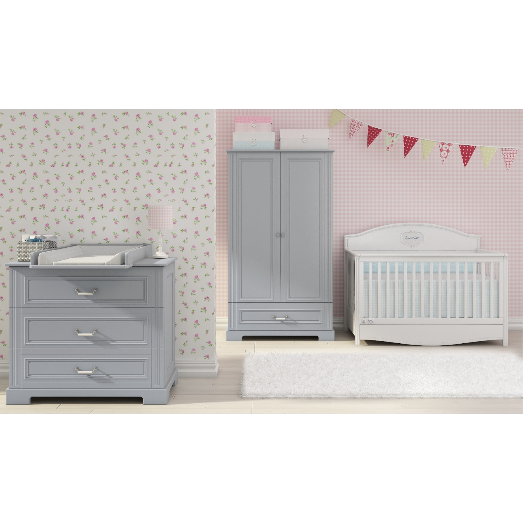 Patut bebe cu sertar, Good Night, lemn/MDF Pure, 140 x 70 cm