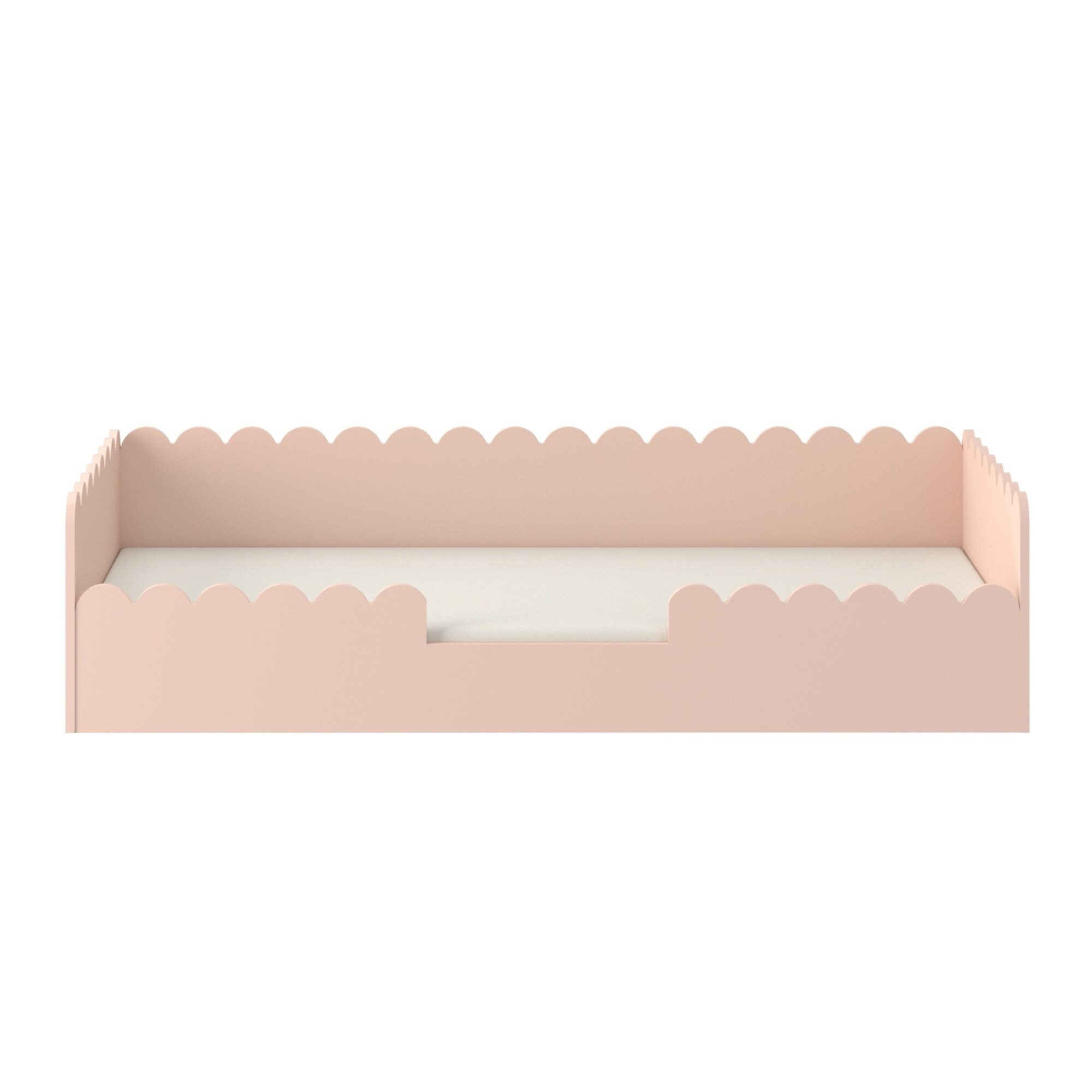 Pat Montessori 80x160, SUNSET, MDF si lemn masiv, cu bariere de protectie si sertar colectia Book Nook
