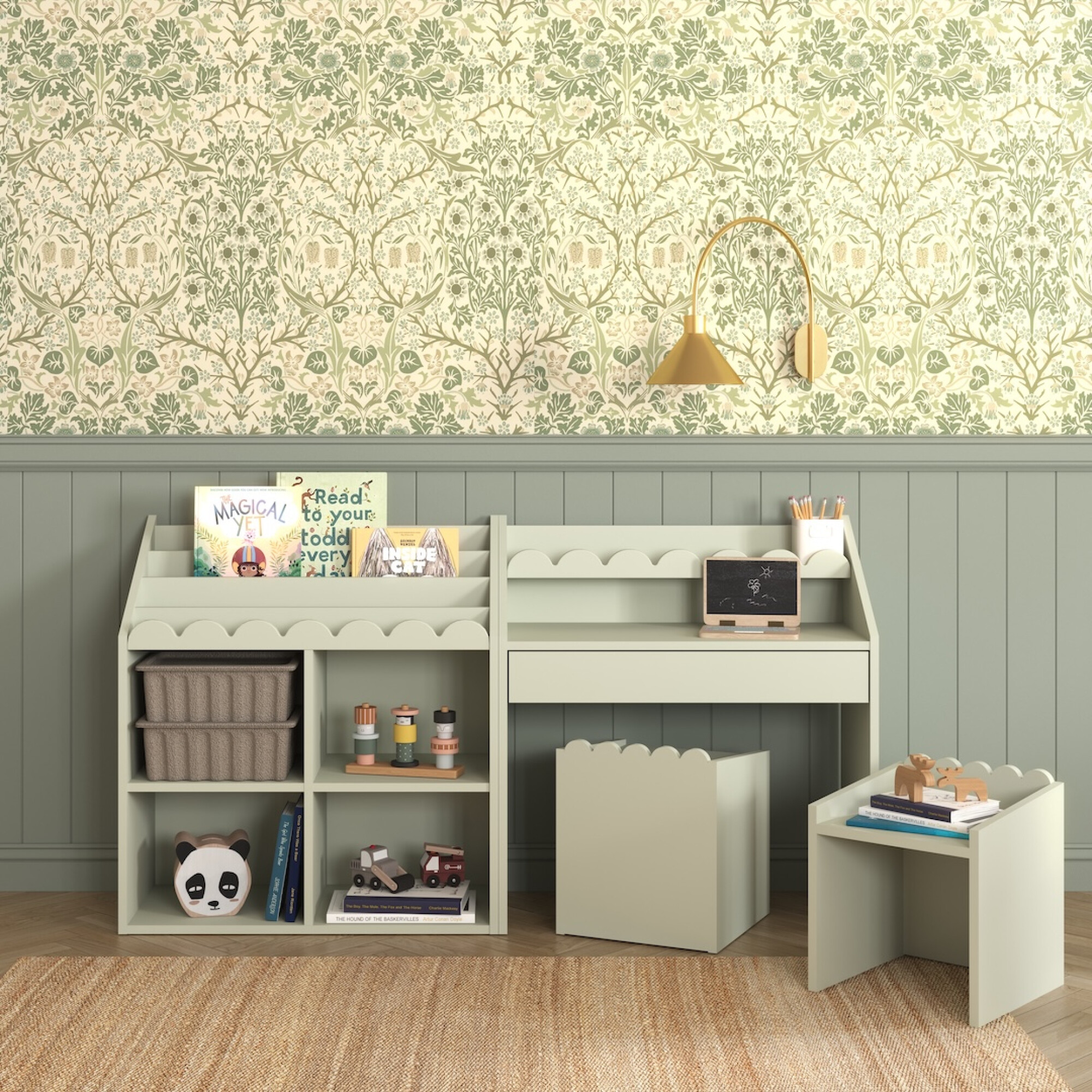 Book Nook, Biblioteca Montessori, Sage