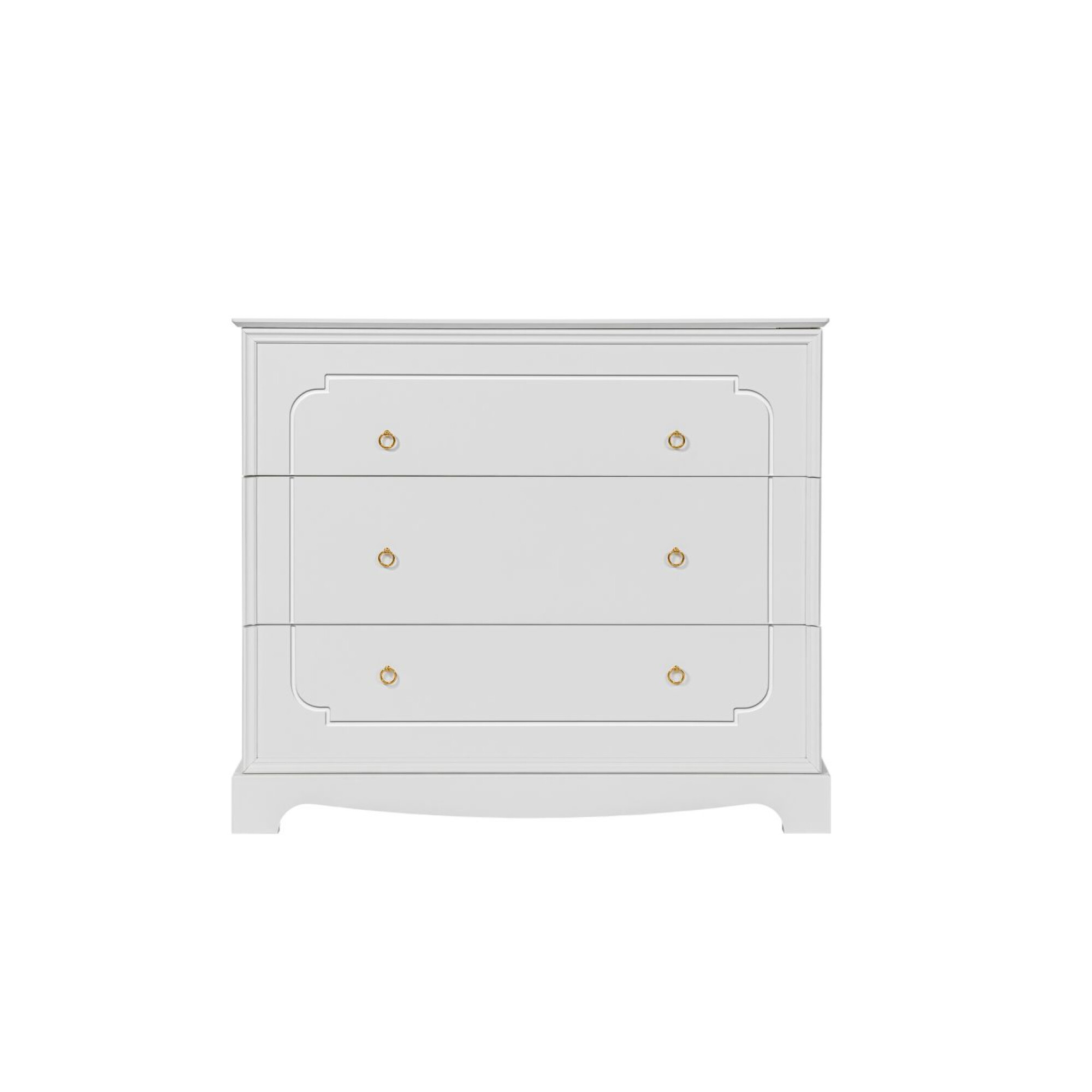 Comoda 3 sertare, MDF, ALB, stil clasic-romantic, colectia Royal
