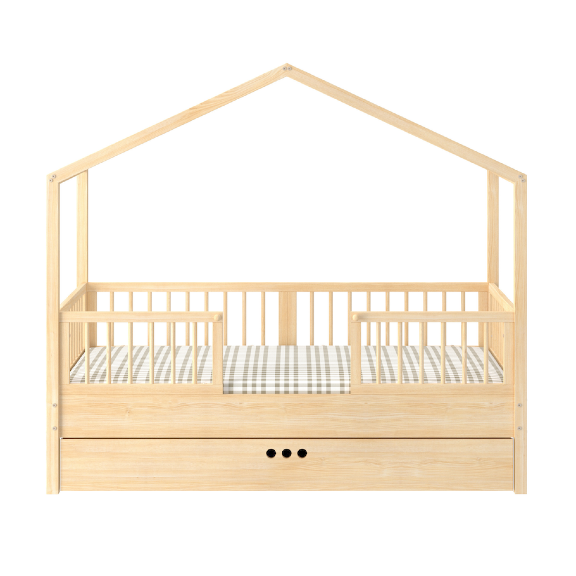 Dream Nest, patut montessori tip casuta, lemn de pin, 80x160