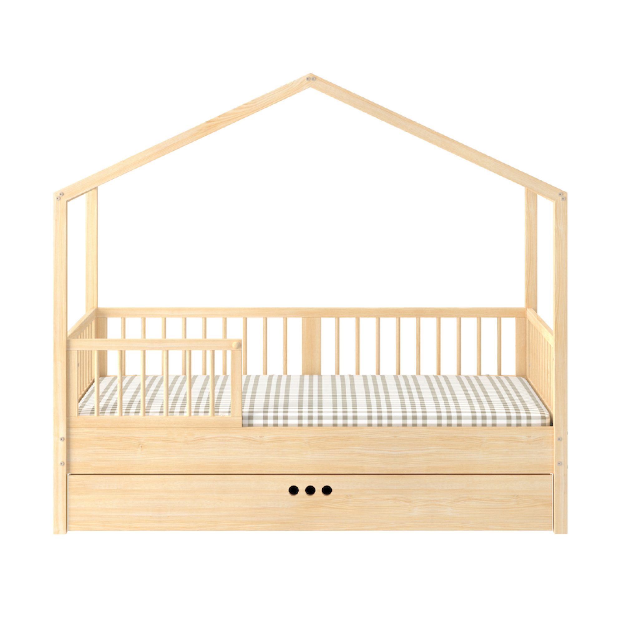 Dream Nest, patut montessori tip casuta, lemn de pin, 80x160