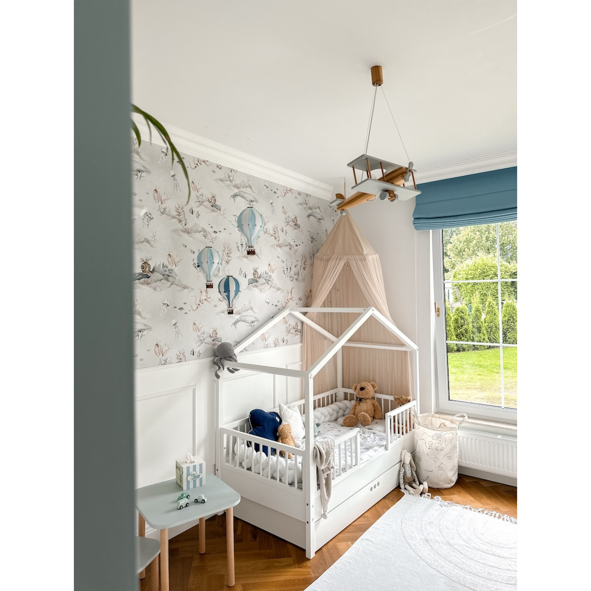 Dream Nest, patut montessori tip casuta, alb, 80x160