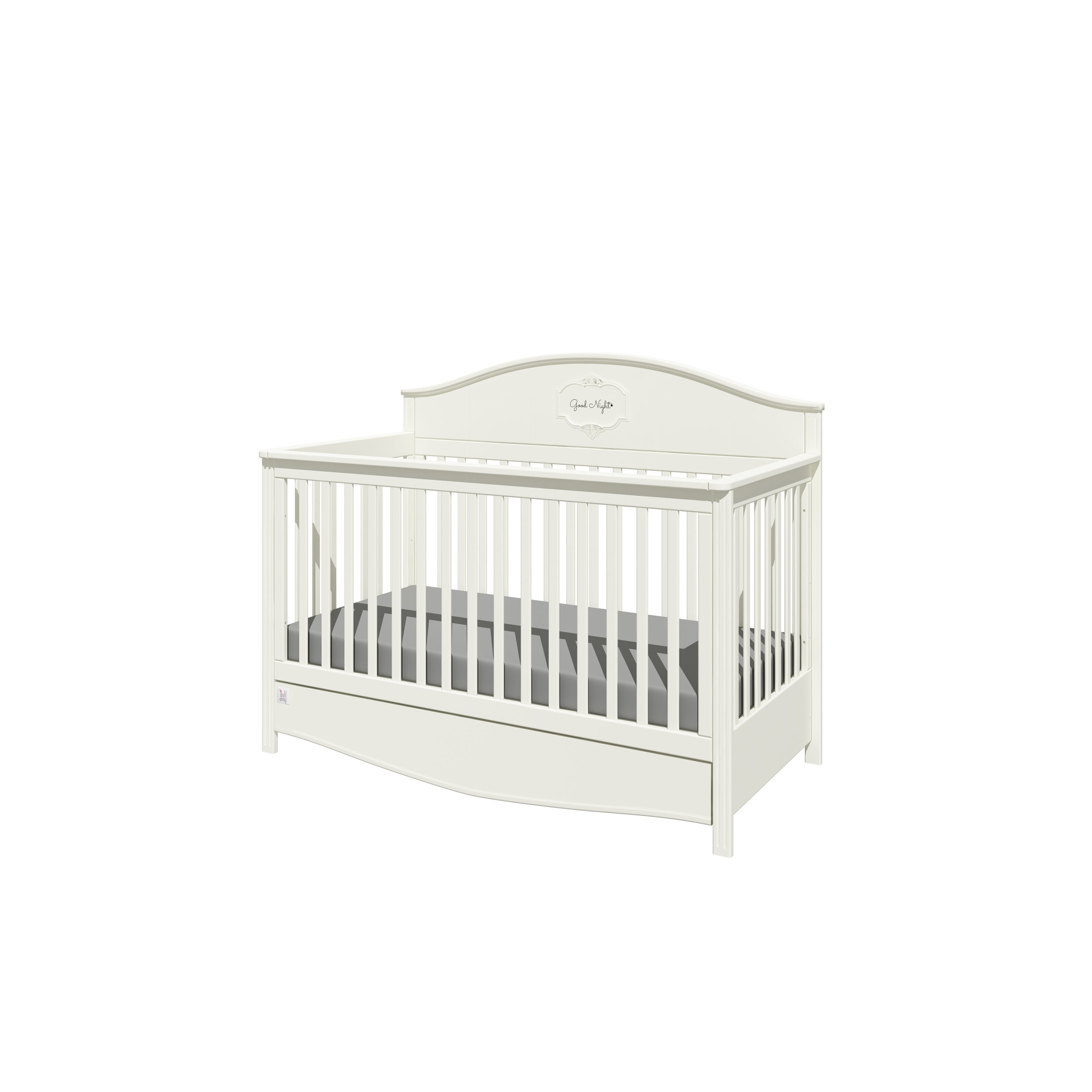 Patut bebe cu sertar, Good Night, lemn/MDF Pure, 140 x 70 cm