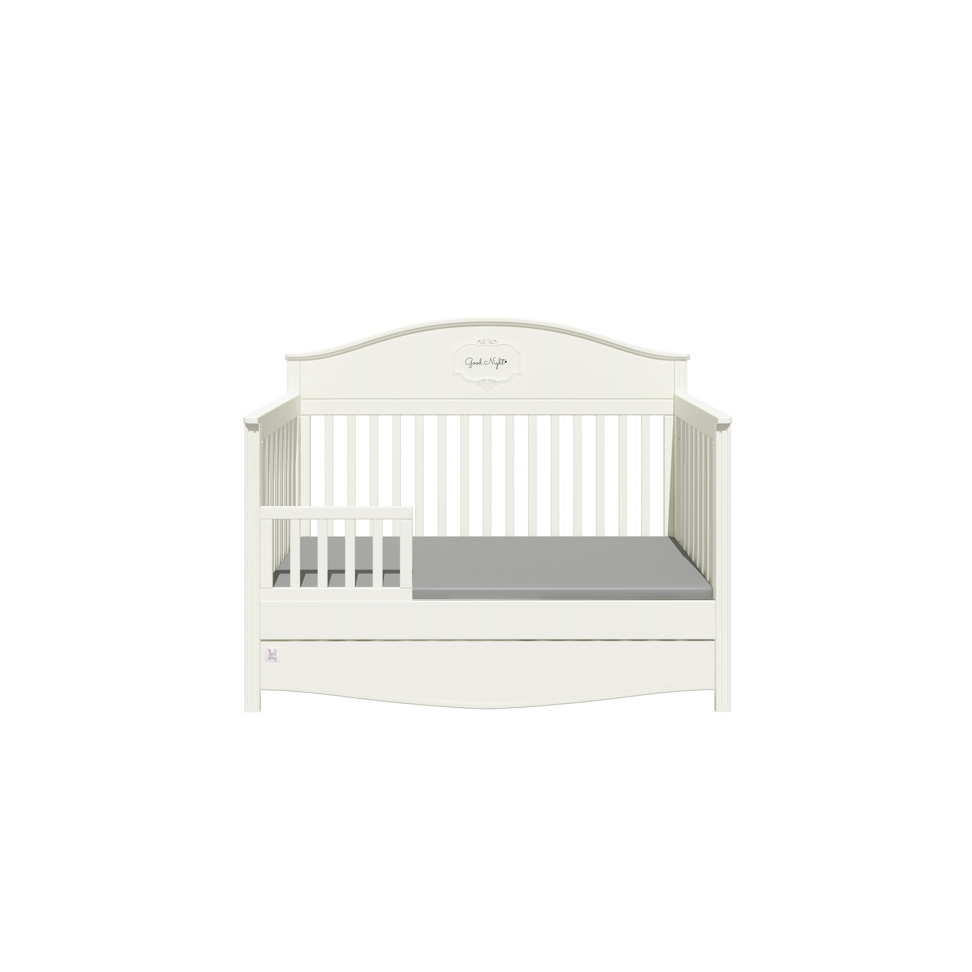Patut bebe cu sertar, Good Night, lemn/MDF Pure, 140 x 70 cm