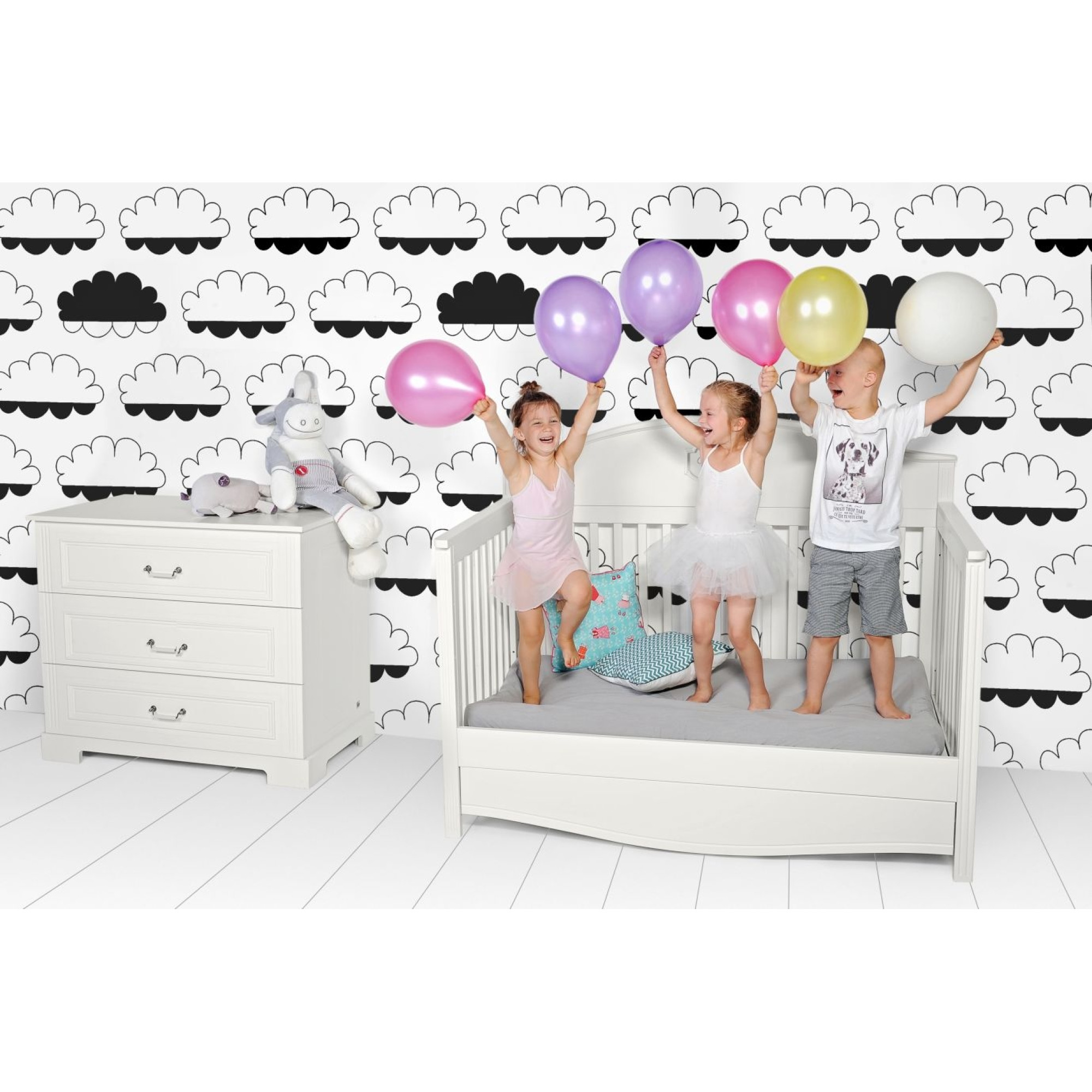 Patut bebe cu sertar, Good Night, lemn/MDF Pure, 140 x 70 cm
