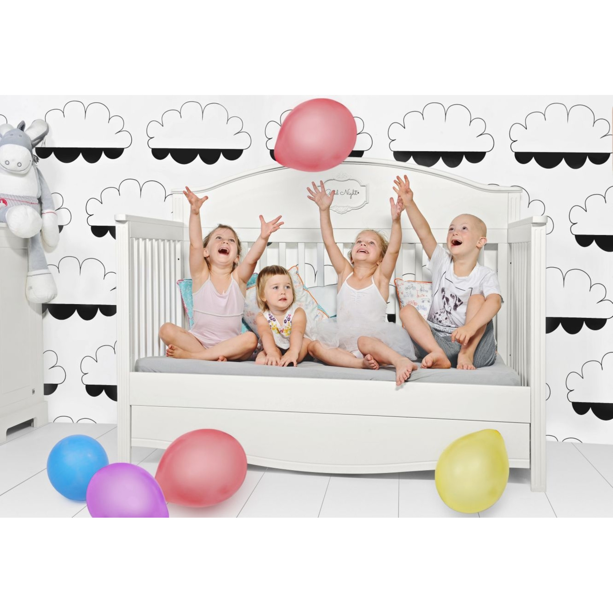 Patut bebe cu sertar, Good Night, lemn/MDF Pure, 140 x 70 cm