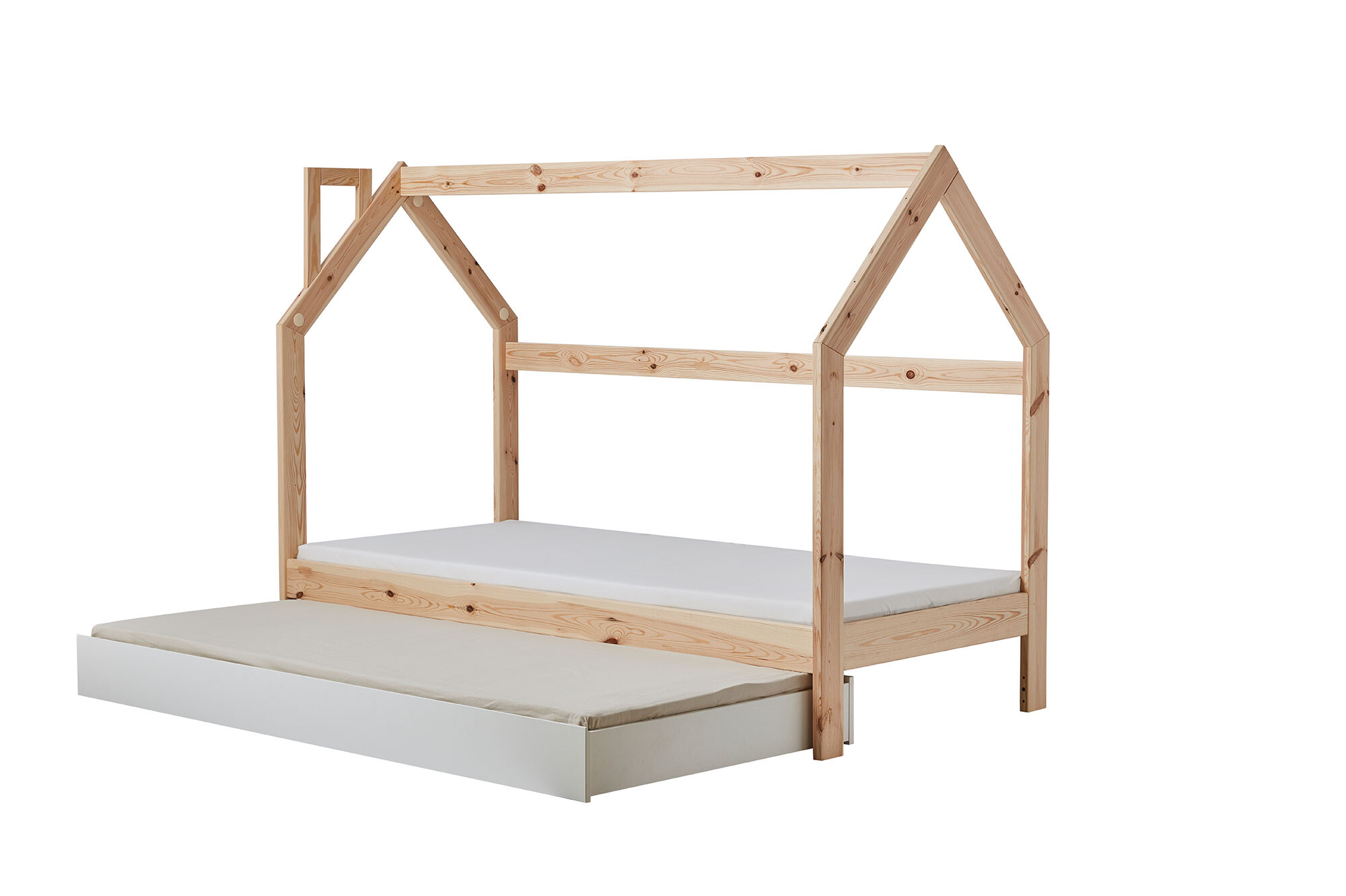 House bed Montessori, lemn de pin, 90x200 cm