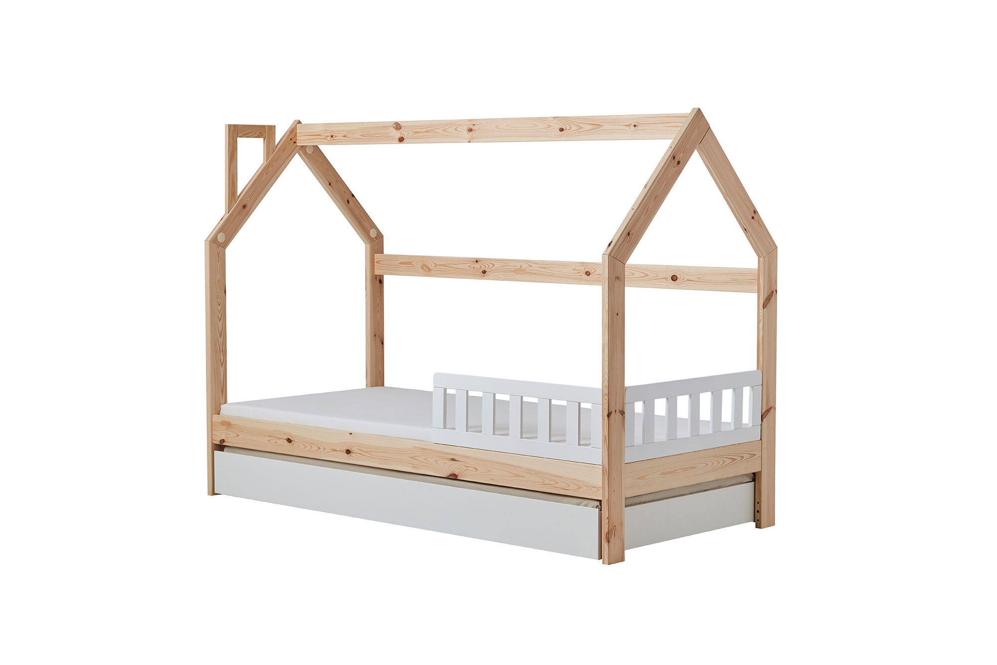 House bed Montessori, lemn de pin, 90x200 cm