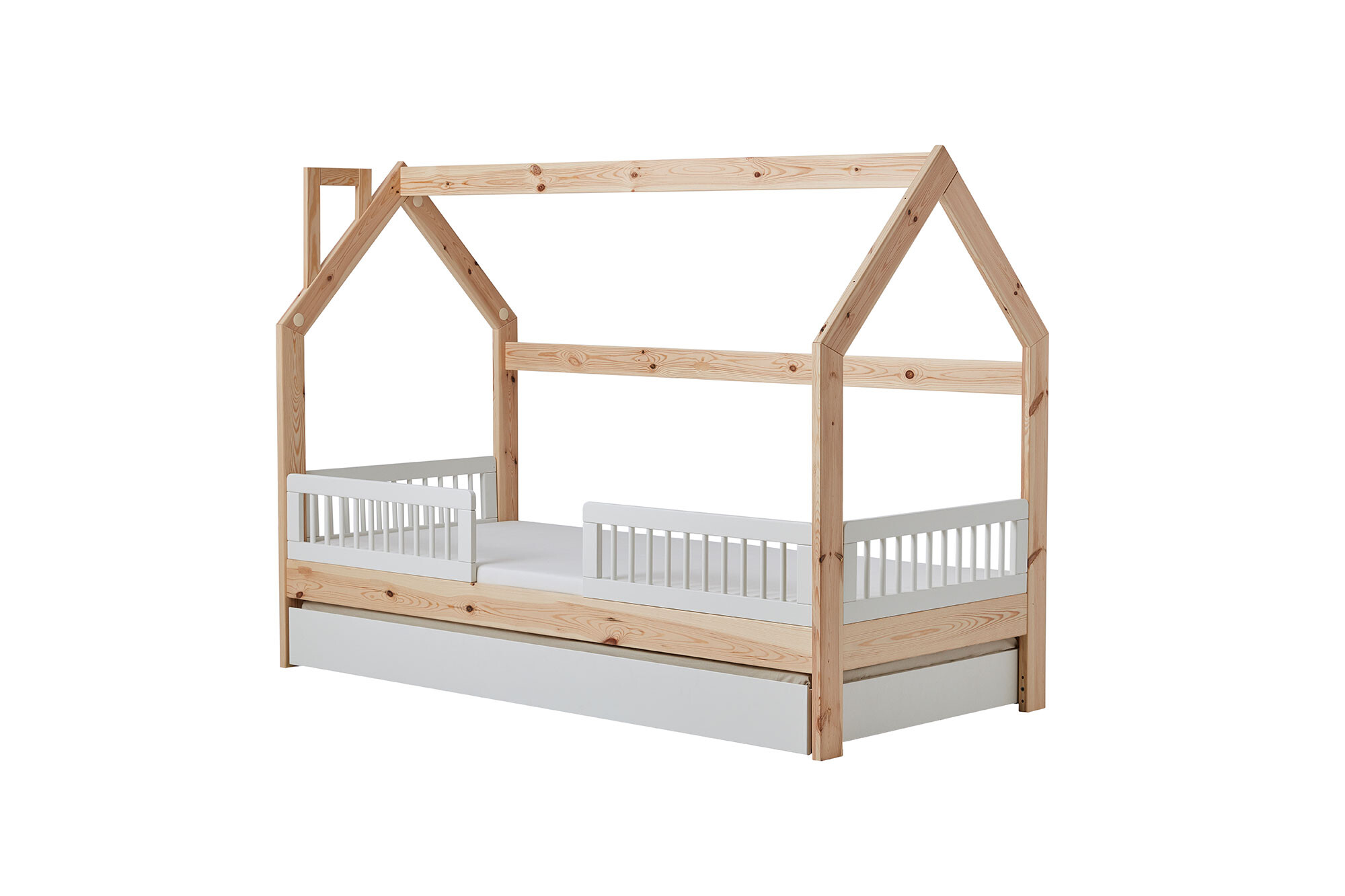 House bed Montessori, lemn de pin, 90x200 cm