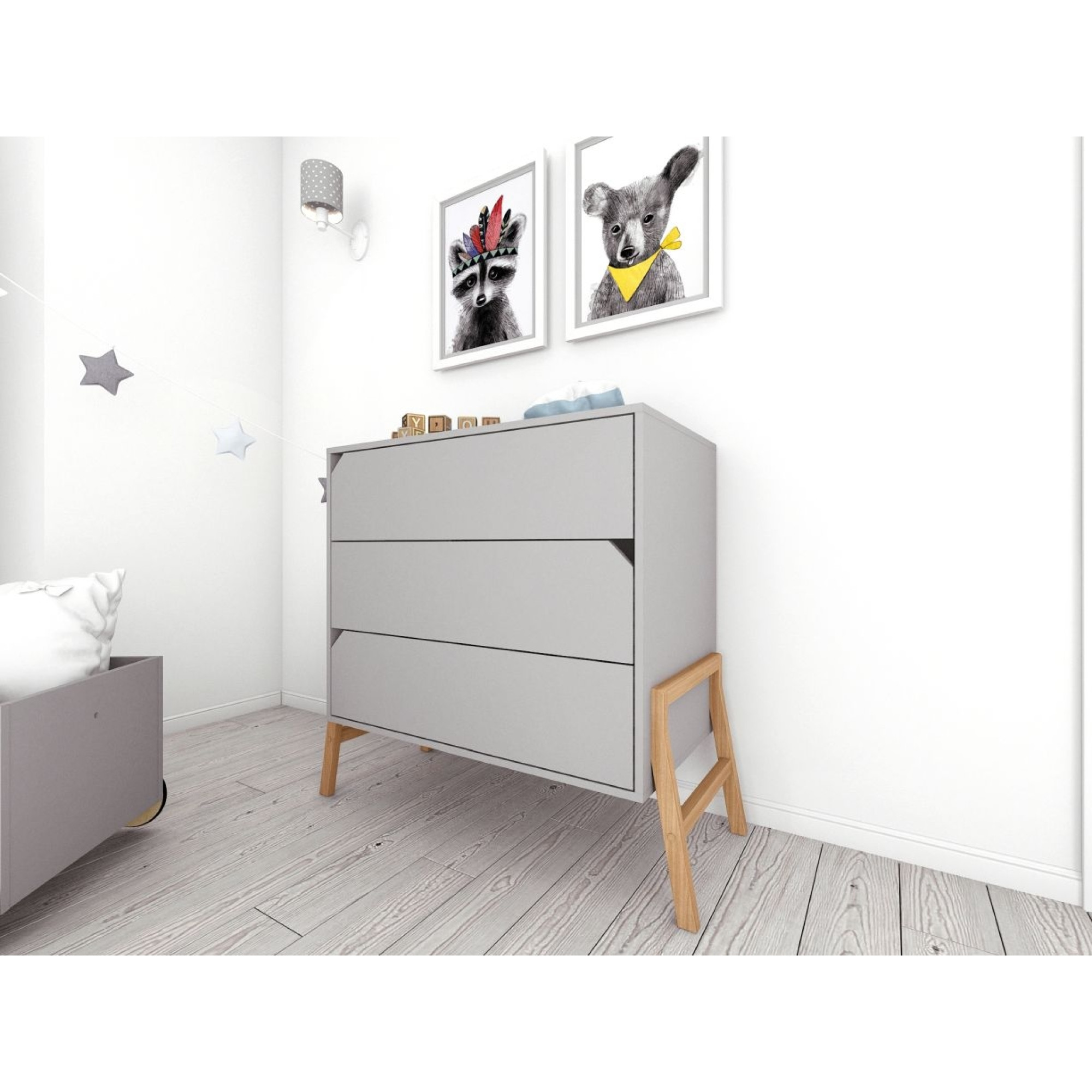 Set mobila copii 6 piese, Lotta gri