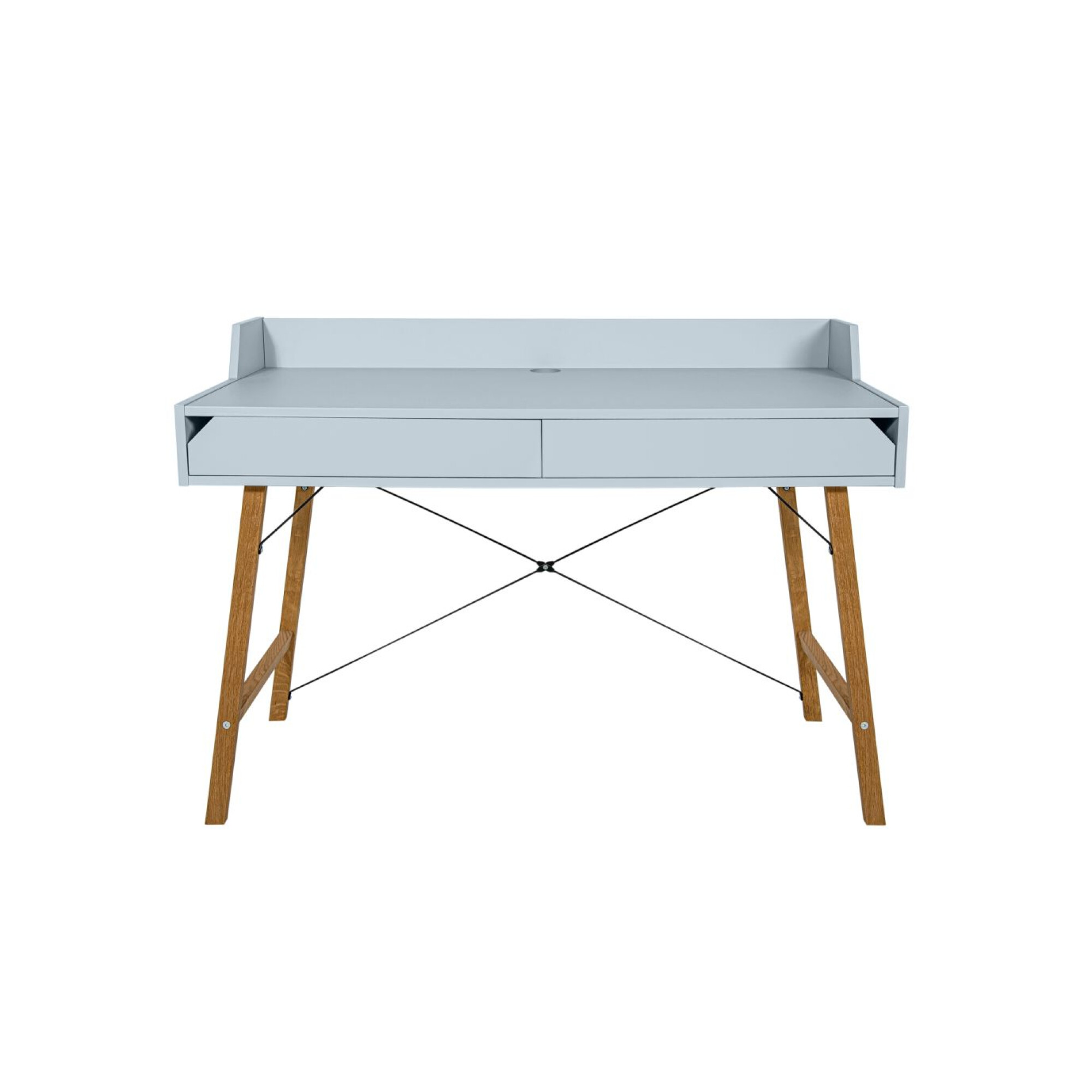Birou LOTTA Horizon, 2 sertare, blat 120x60 cm, picioare lemn de stejar, stil scandinav,