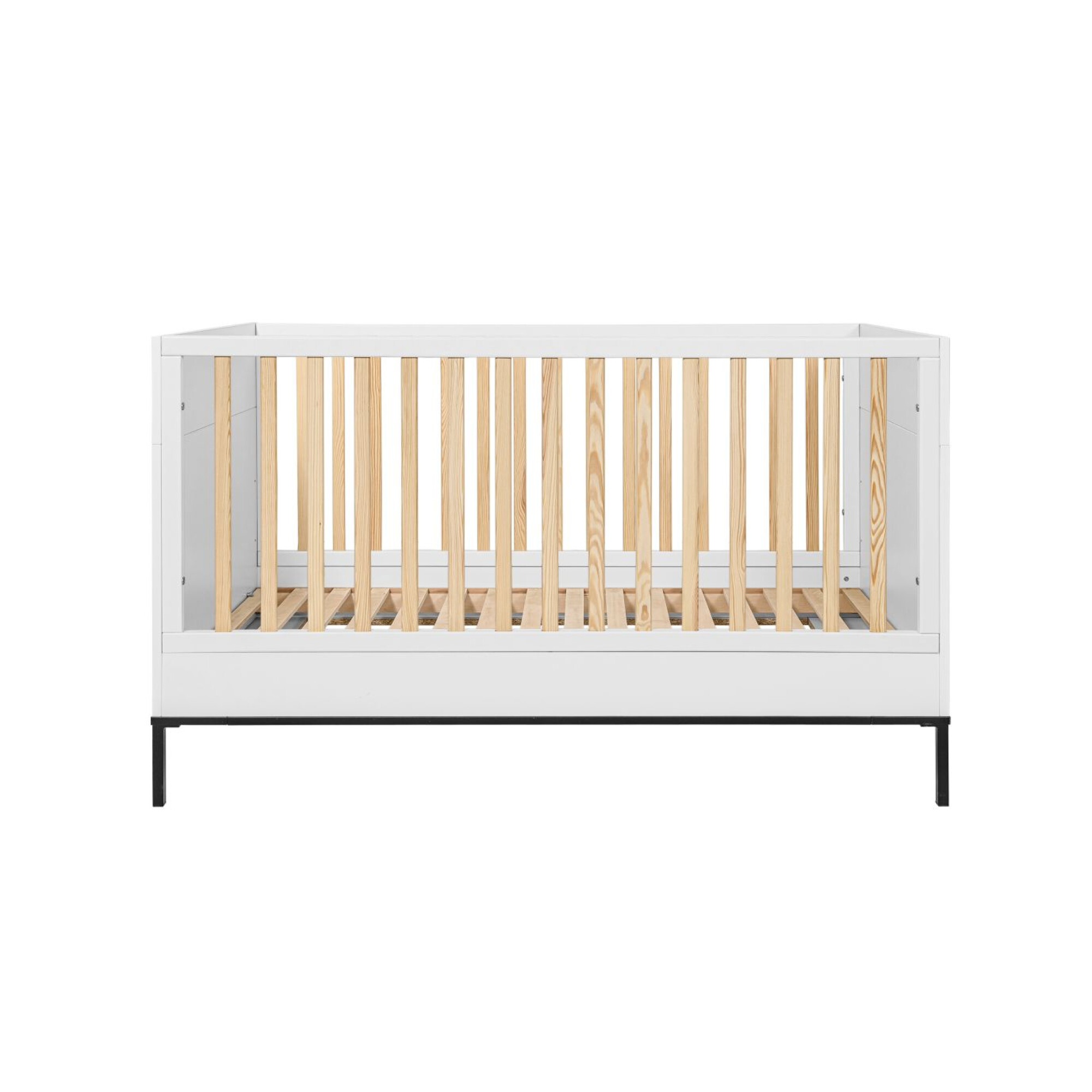 Patut bebe Lumi, transformabil, Modern, Lemn de Pin, picioare metalice, 70x140 cm