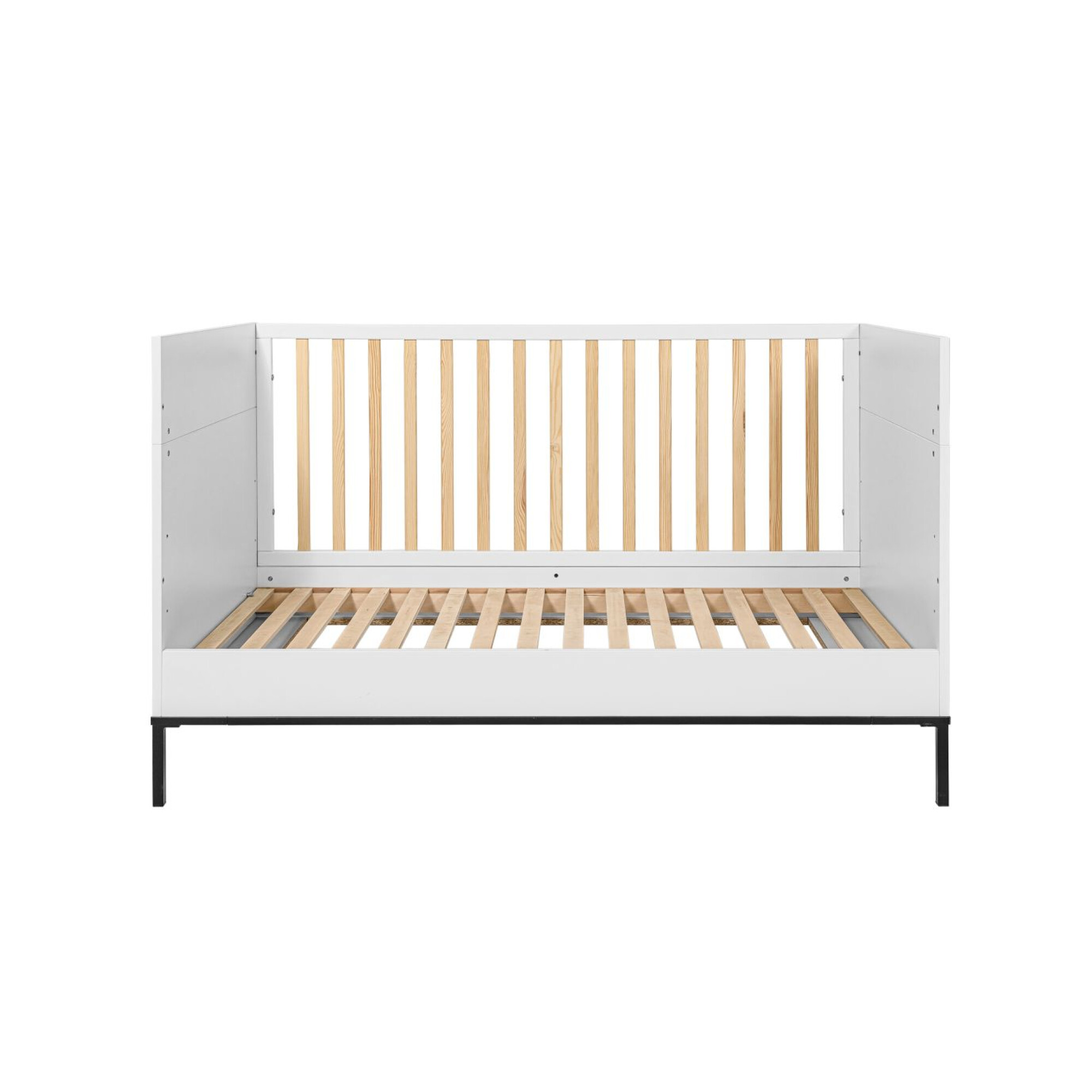 Patut bebe Lumi, transformabil, Modern, Lemn de Pin, picioare metalice, 70x140 cm