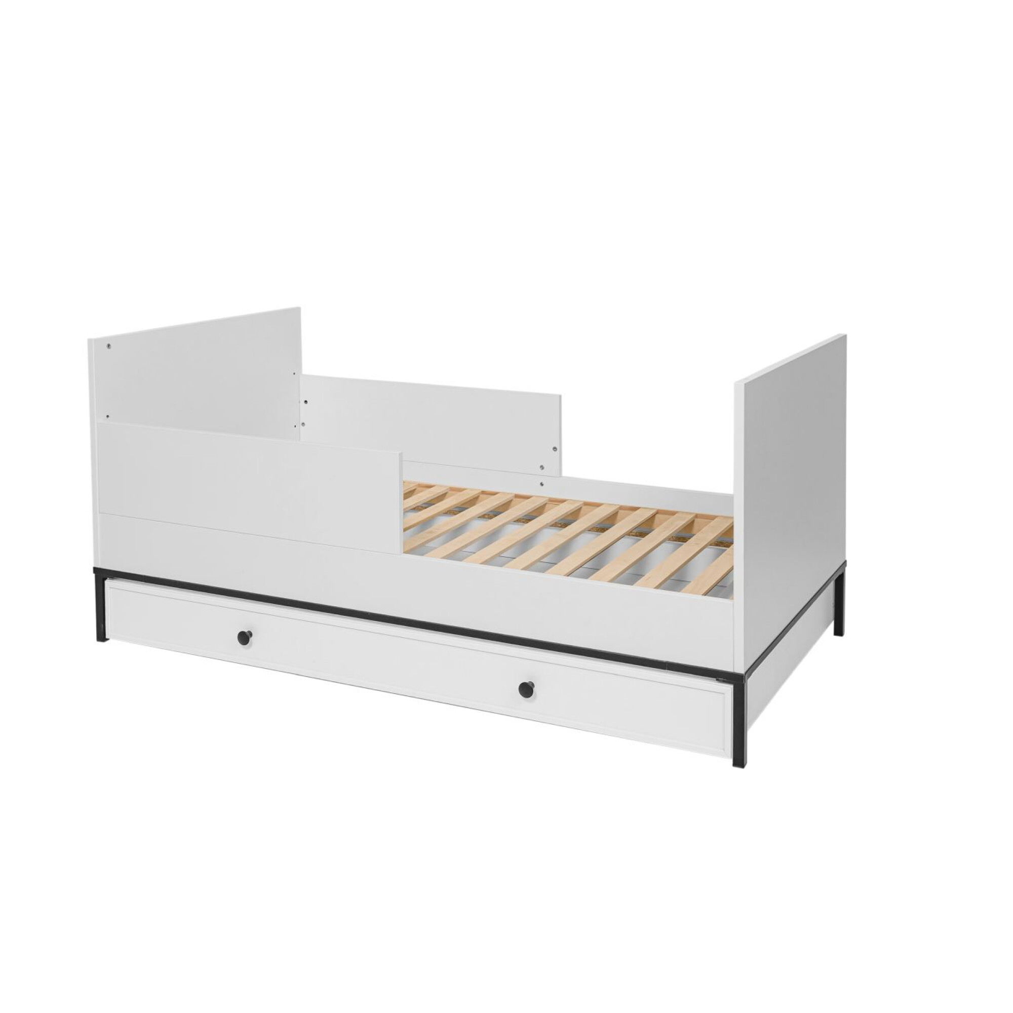 Patut bebe Lumi, transformabil, Modern, Lemn de Pin, picioare metalice, 70x140 cm