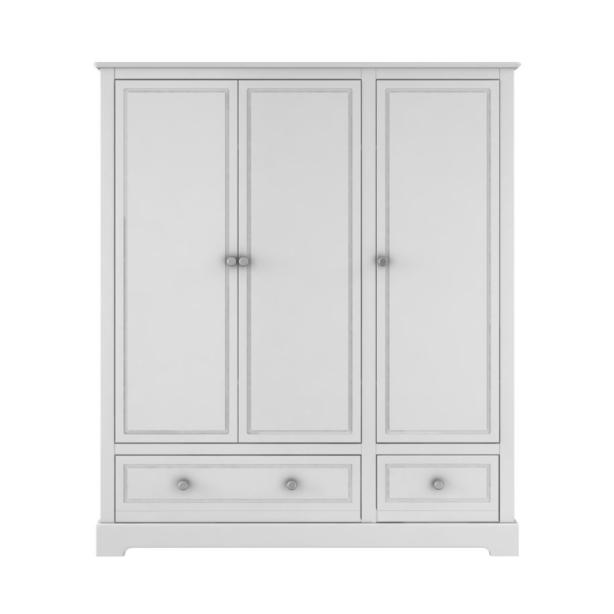 Dulap 3 usi, 2 sertare, MDF, Alb, stil clasic-romantic, 174x146 cm, colectia MARYLOU