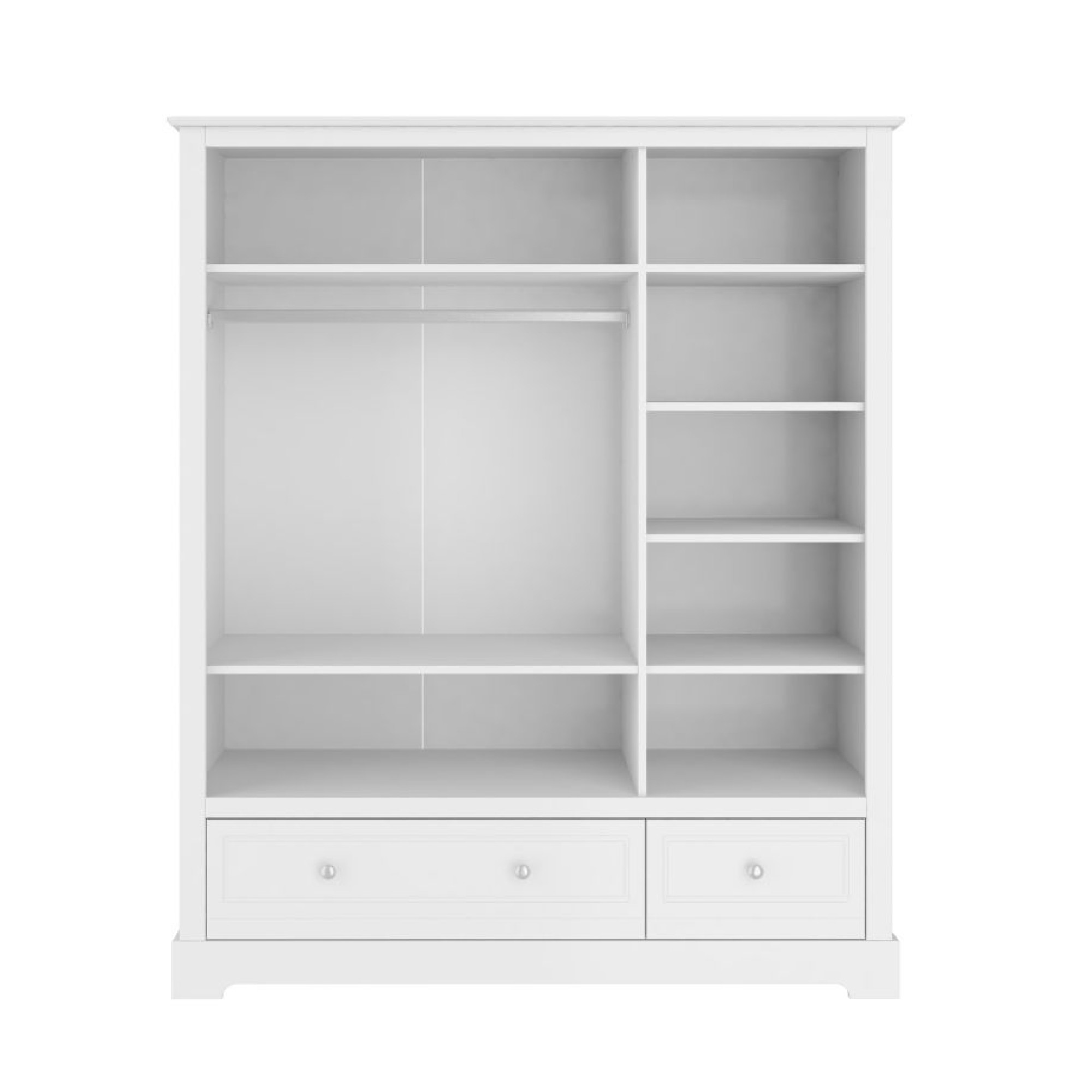 Dulap 3 usi, 2 sertare, MDF, Alb, stil clasic-romantic, 174x146 cm, colectia MARYLOU