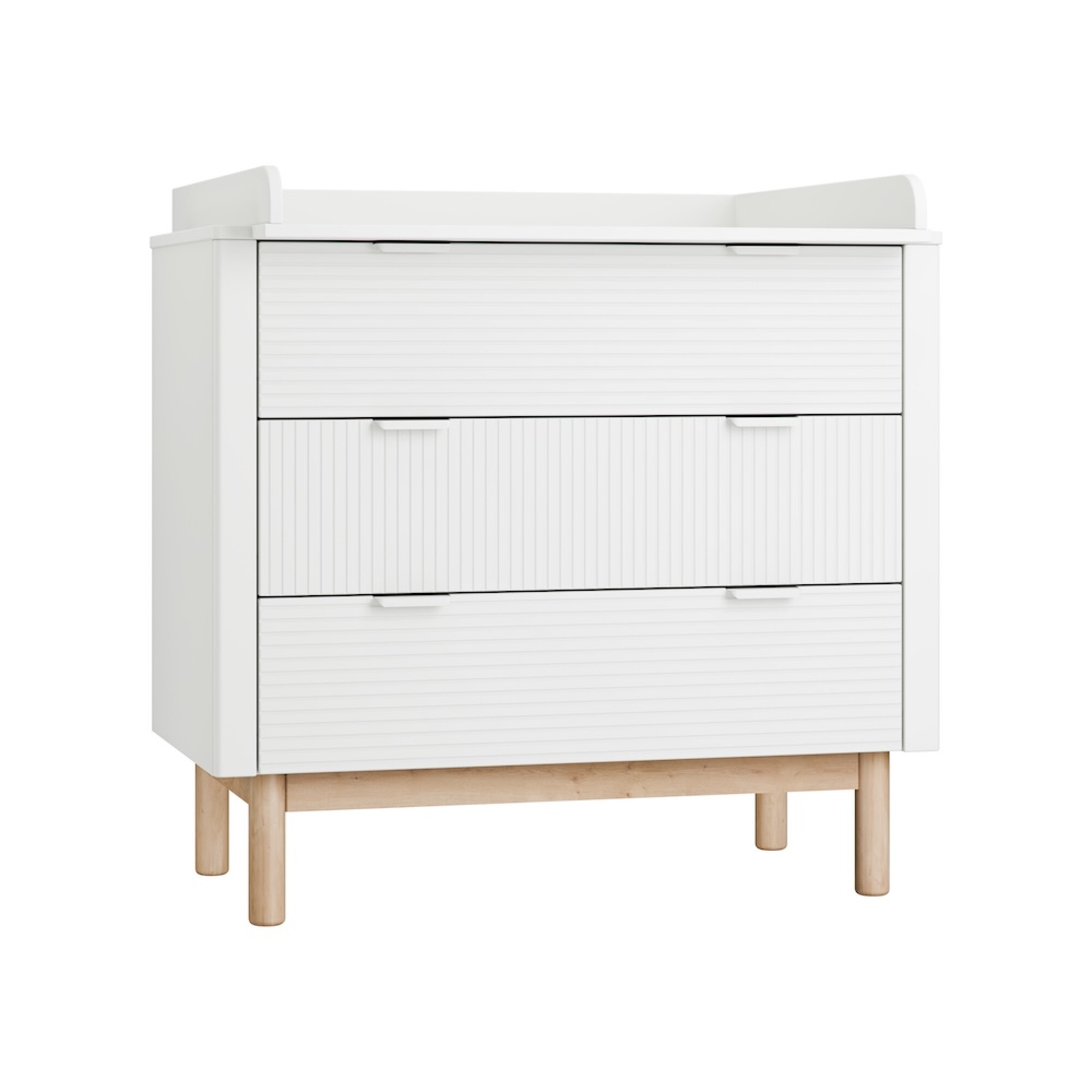 Comoda 3 sertare  din lemn masiv / MDF, colectia Miloo, alb