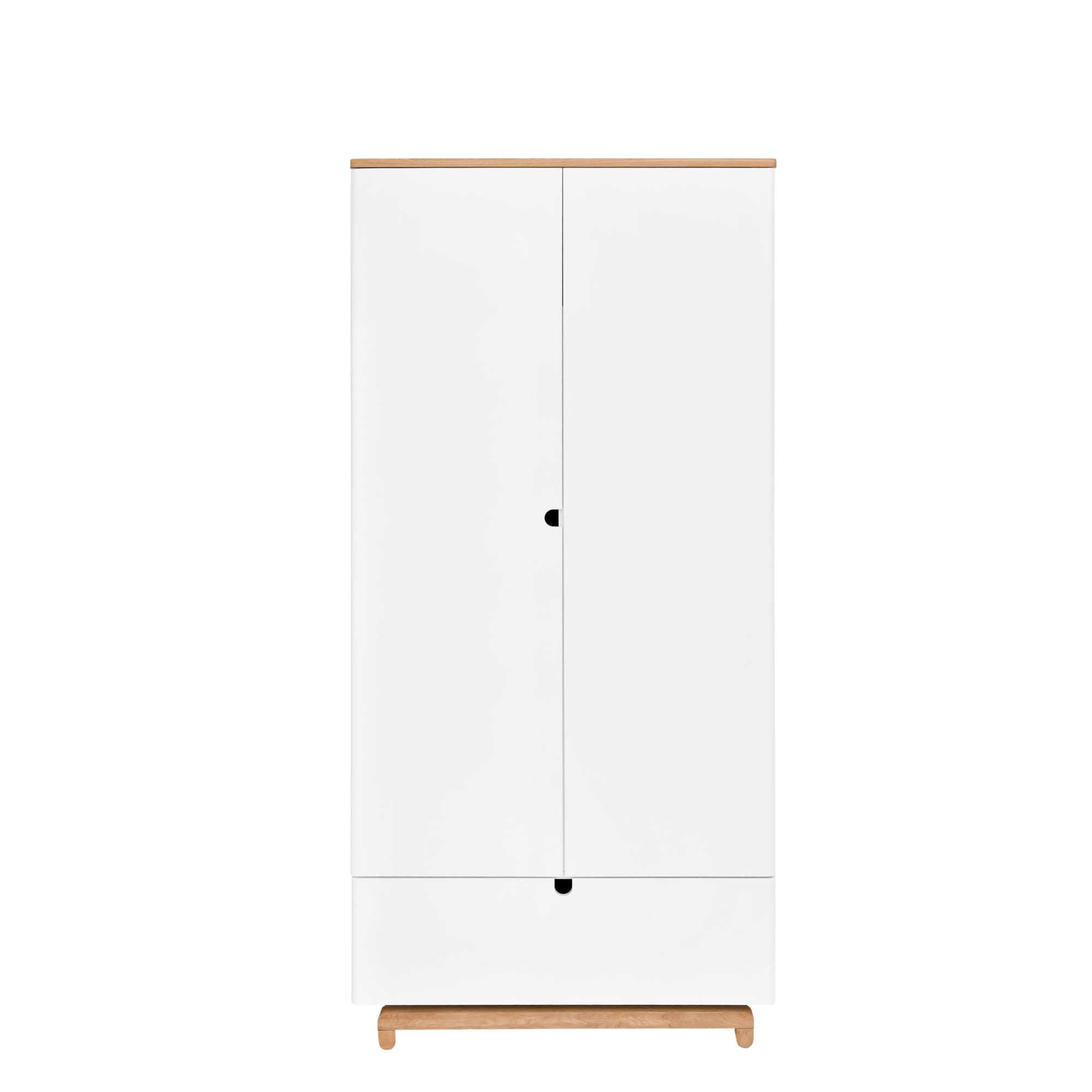 Dulap 2 usi, 1 sertar, MDF, picioare lemn de stejar, stil modern, 190x90 cm colectia NOMI