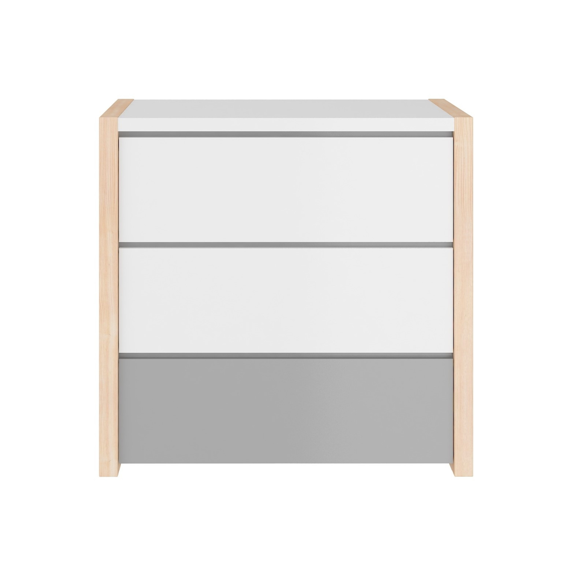 Comoda 3 sertare, cadru de lemn, stil montessori, colectia PINETTE