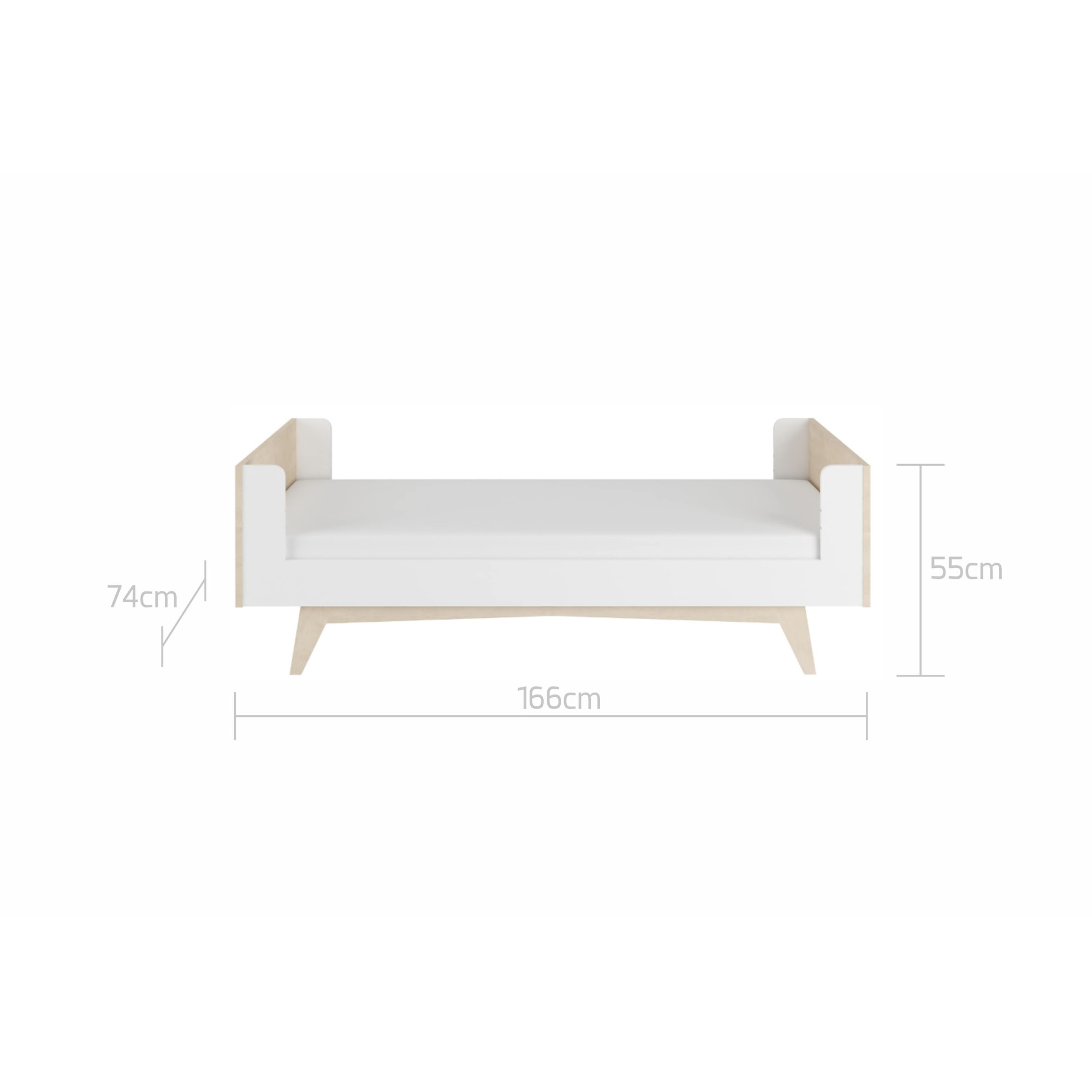 Patut bebe transformabil, Lemn/MDF, 140/160 x70 cm So Sixty