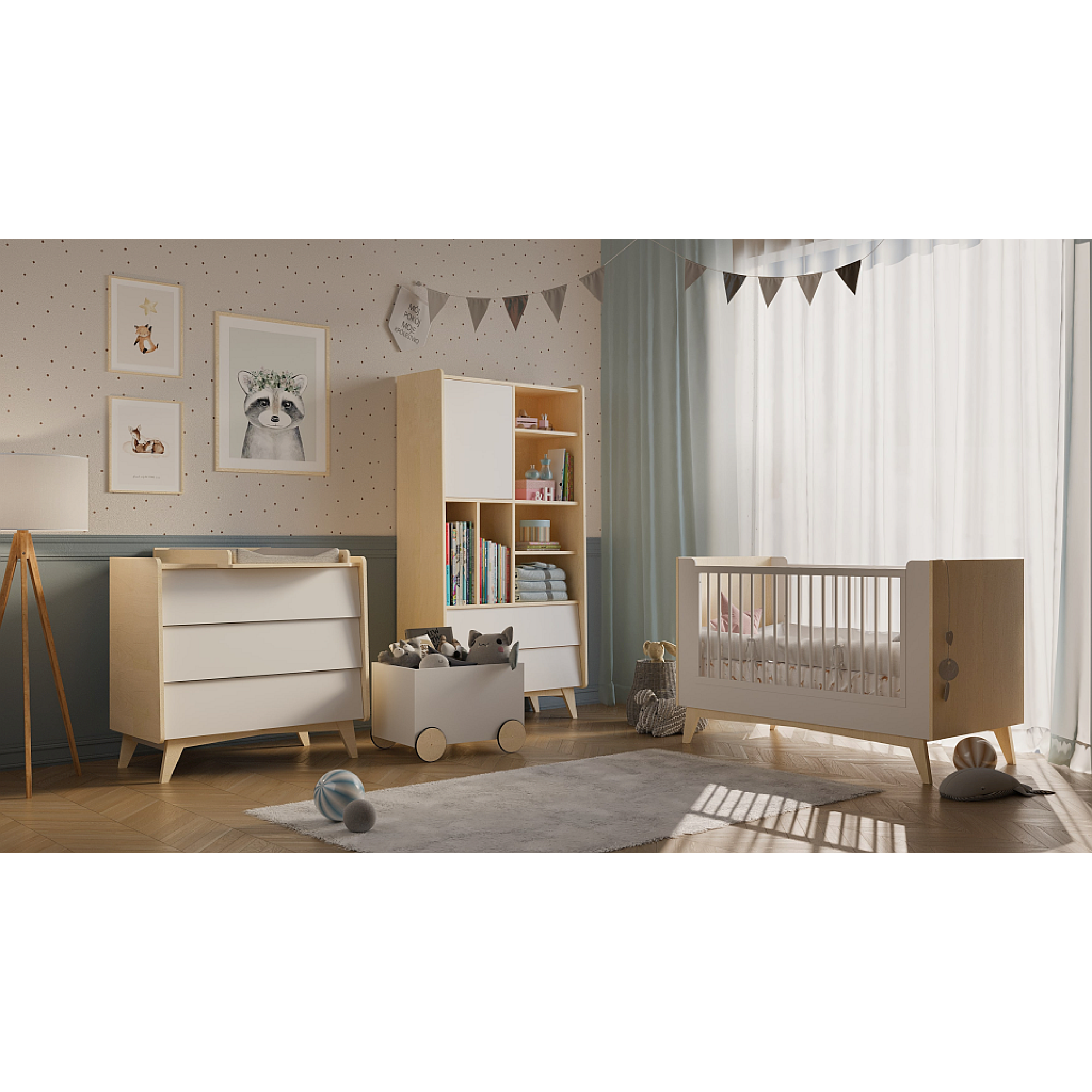 Patut bebe transformabil, Lemn/MDF, 140/160 x70 cm So Sixty