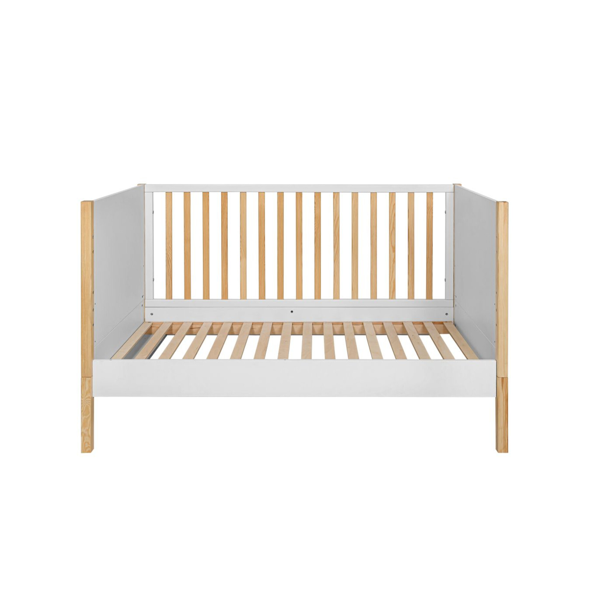 Patut bebe transformabil, MDF/lemn de pin, ALB, colectia TATAM, 70x140 cm