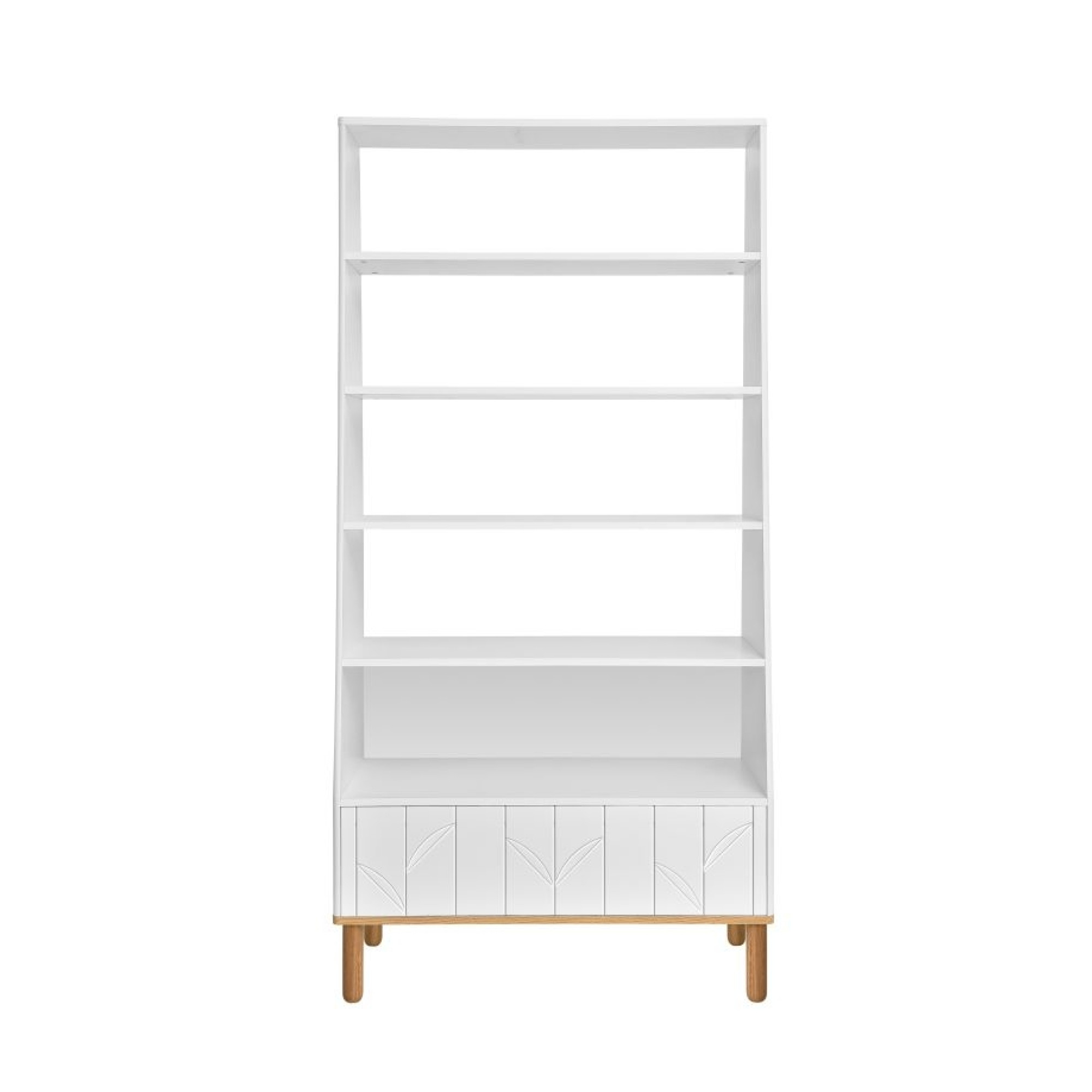 Biblioteca 5 rafturi, 1 sertar, MDF, lemn de stejar,  183x90 cm, colectiaToteme Botanic