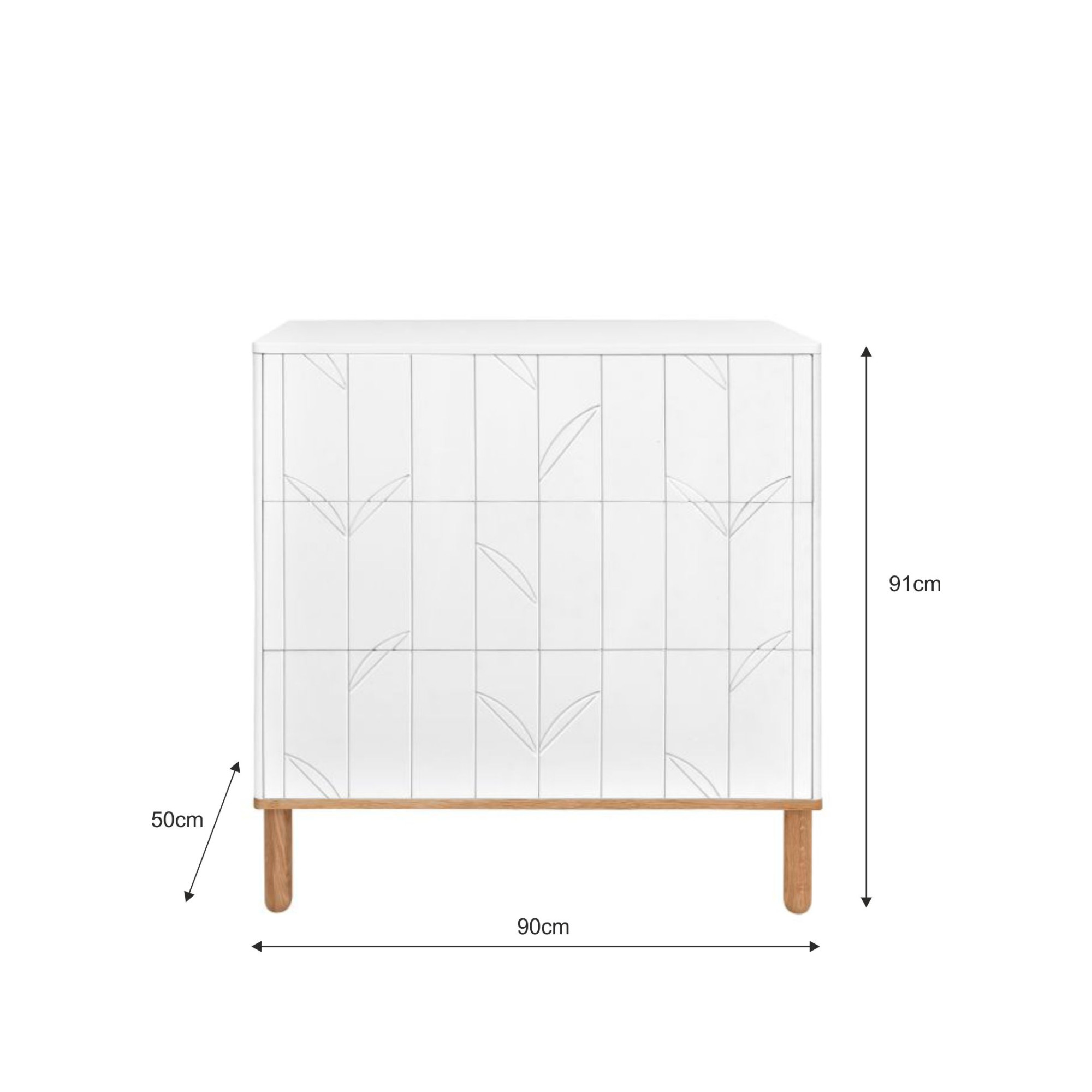 Comoda 3 sertare, MDF, lemn de stejar, colectia Toteme Botanic
