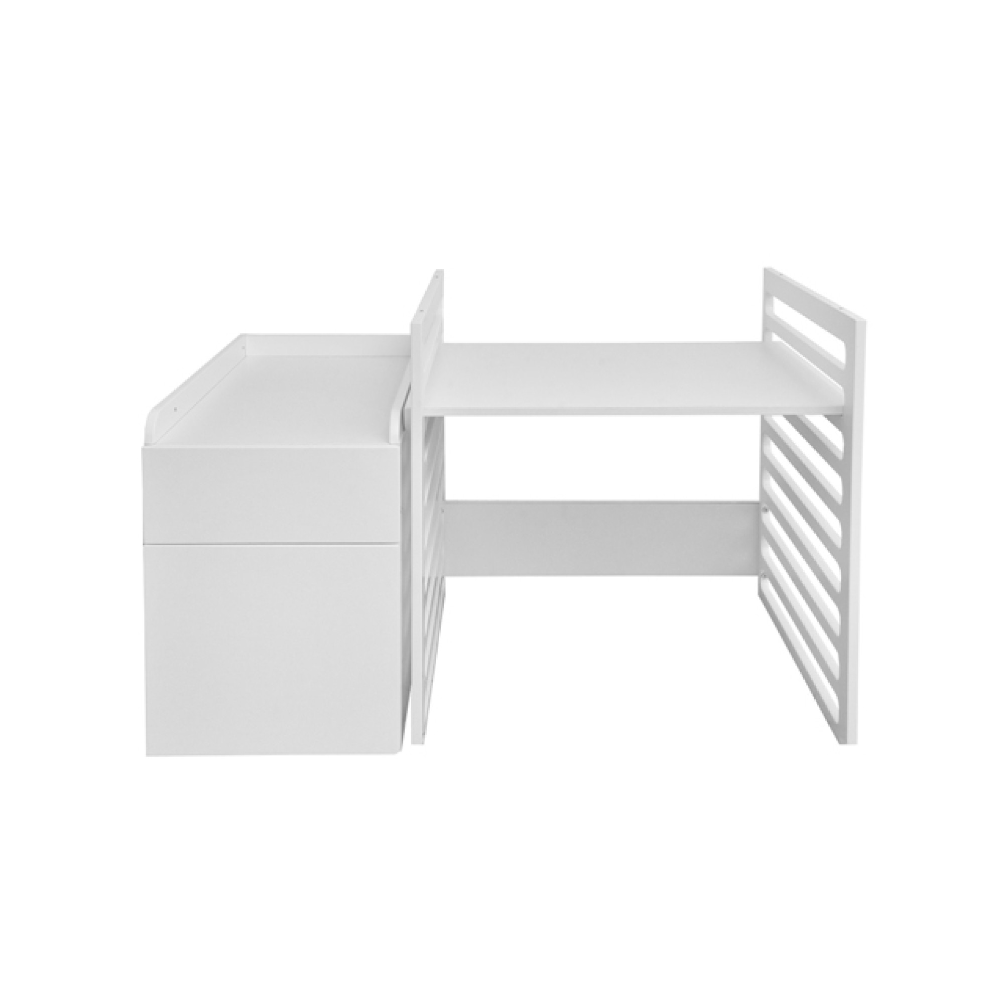 Patut bebe transformabil, UP!, lemn/MDF, alb, 120-160 x 70 cm