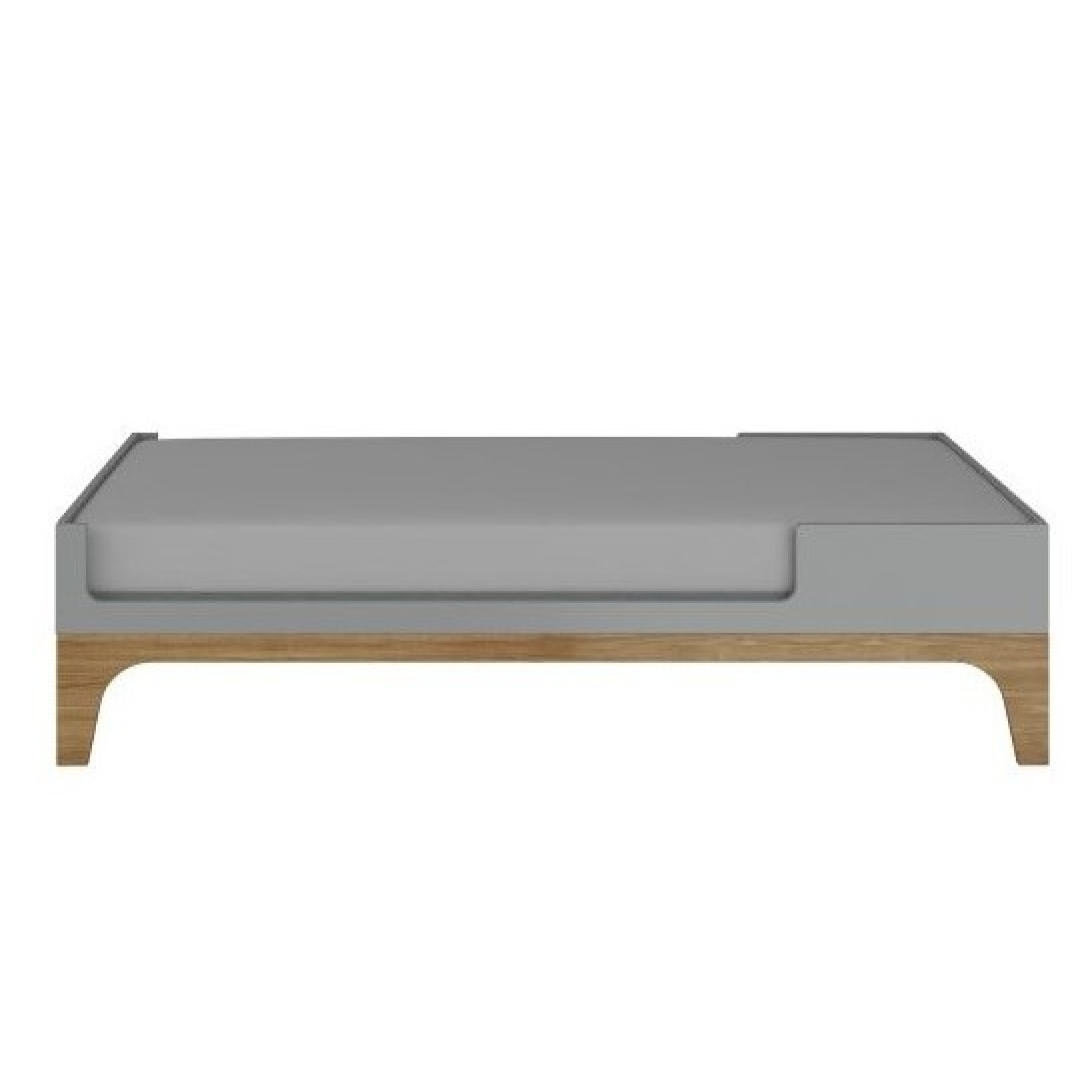 Patut bebe transformabil, UP!, lemn/MDF, gri, 120-160 x 70 cm