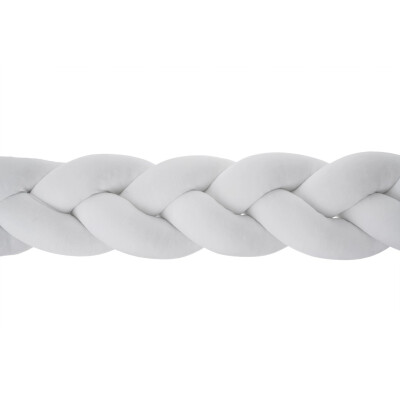 Protectie impletita pentru patut, catifea premium alba, 240 cm