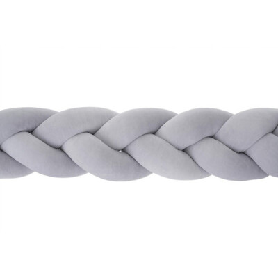 Protectie impletita pentru patut, catifea premium gri, 240 cm