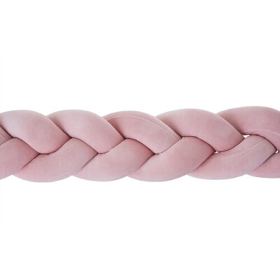 Protectie impletita pentru patut, catifea premium pink, 240 cm