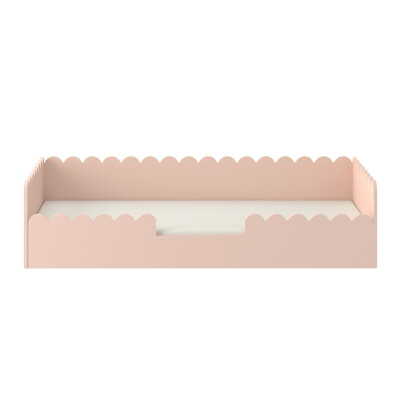 Pat Montessori 80x160, SUNSET, MDF si lemn masiv, cu bariere de protectie si sertar colectia Book Nook