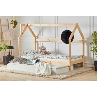 House bed sertar, alb, 90x200 cm