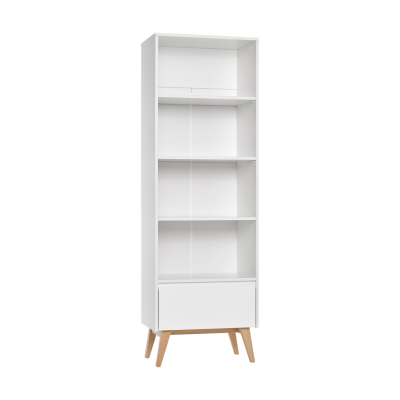 Biblioteca inalta MDF/Lemn Swing Alb 200x65 cm
