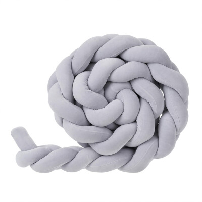 Protectie impletita pentru patut, catifea premium gri, 240 cm