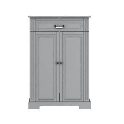 Comoda 2 usi, 1 sertar, MDF Gri, stil clasic romantic, 125x85 cm, colectia INES