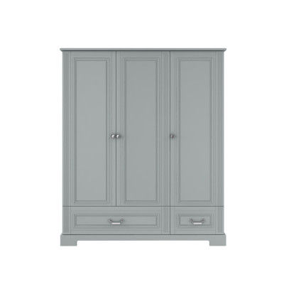 Dulap 3 usi, 2 sertare, MDF, Gri, stil clasic-romantic, 180x150 cm, colectia INES