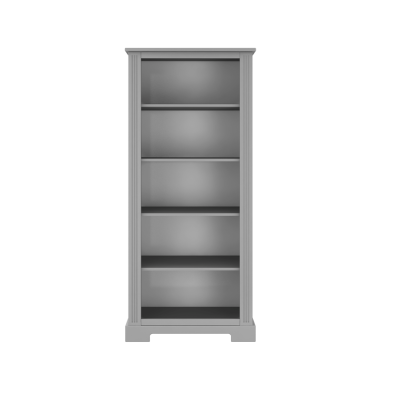 Biblioteca 5 rafturi, MDF, Gri, stil clasic-romantic, 180x80 cm, colectia INES