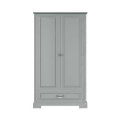 Dulap inalt 2 usi, 1 sertar, MDF, Gri, stil clasic-romantic 193x102 cm, colectia INES