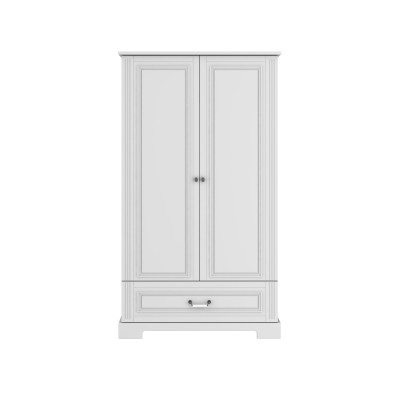 Dulap 2 usi, 1 sertar, MDF, Alb, stil clasic-romantic 180x102 cm colectia INES