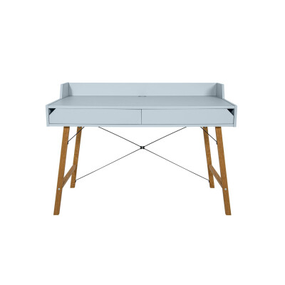 Birou LOTTA Horizon, 2 sertare, blat 120x60 cm, picioare lemn de stejar, stil scandinav,