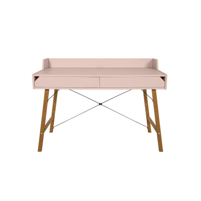 Birou LOTTA Sunset, 2 sertare, blat 120x60 cm, picioare lemn de stejar, stil scandinav,