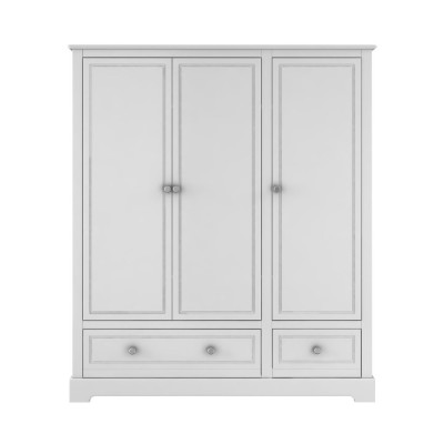 Dulap 3 usi, 2 sertare, MDF, Alb, stil clasic-romantic, 174x146 cm, colectia MARYLOU
